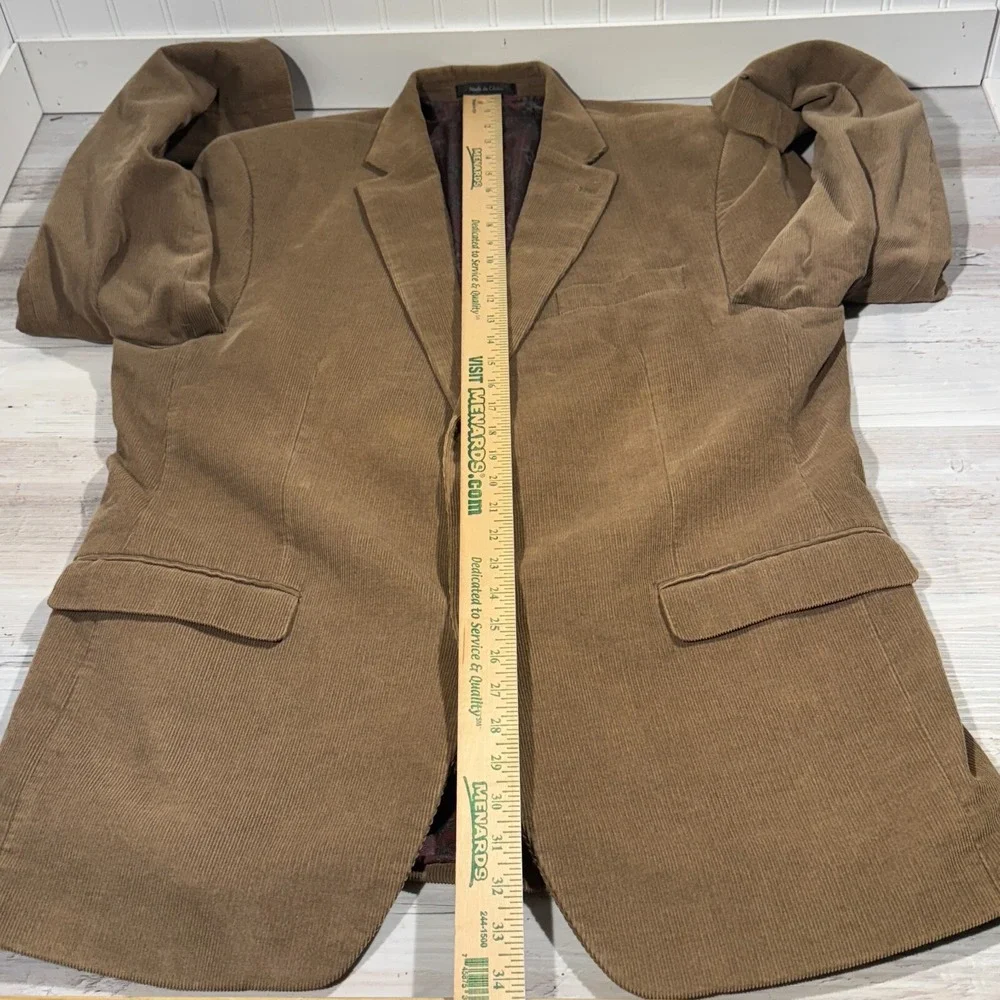 Lauren Ralph Lauren Corduroy Jacket Men 44 L Blazer 2 Button Paisley Lined Brown